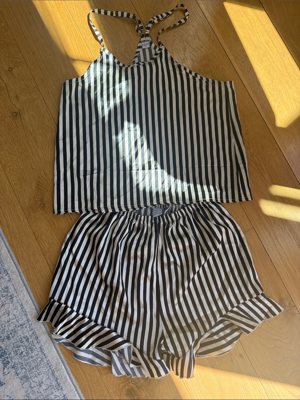 Abella Black and White Striped Camisole